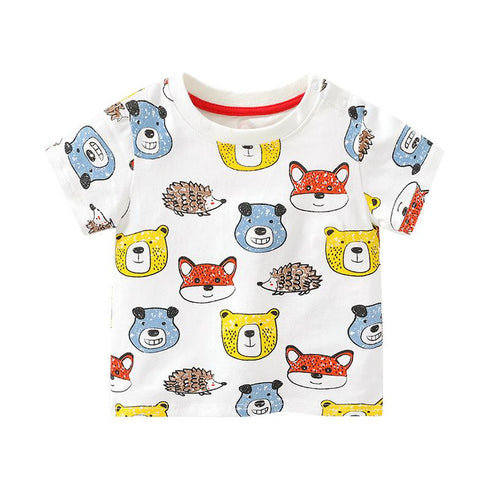 Summer New Baby Boy Short Sleeve T-shirt Boy Half Sleeve Cartoon Printed Jacket Cotton Comfortable