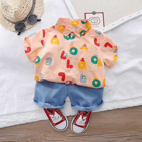 Children's Wear Boys' Summer Shirt Set