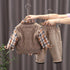 Autumn and winter boys plus velvet sweater waistcoat three-piece set