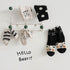Black and white baby bear socks striped letter color matching socks
