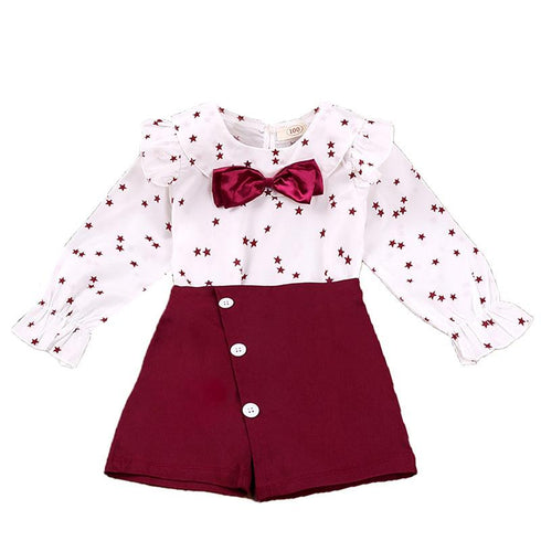 Spring and Autumn Girls Long Sleeve Skirt Pants Two-Piece Set