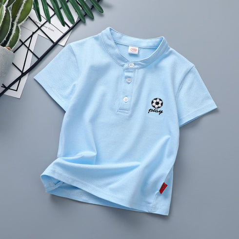 Summer children stand collar short sleeve