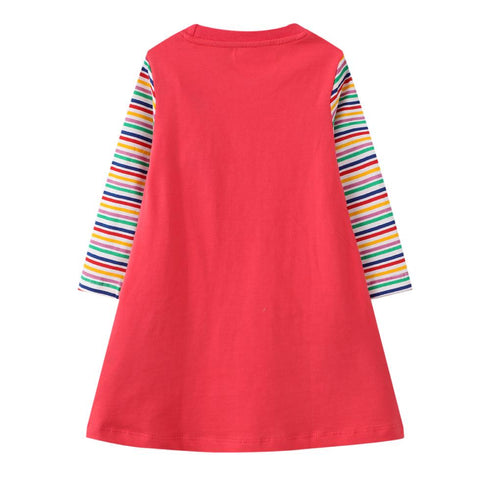 Girls Cartoon Knitted Cotton Dress Autumn New Girls Dress