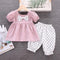 Girls summer short sleeve suit two-piece set