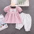 Girls summer short sleeve suit two-piece set