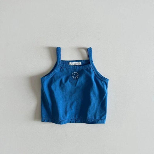 Sleeveless Suspender Vest Thin T-shirt Fresh Smiling Face Top