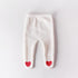 Spring and autumn baby baby cute heart-shaped plus velvet leggings