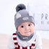 Boy and girl babies thick wool knitted hats in autumn and winter