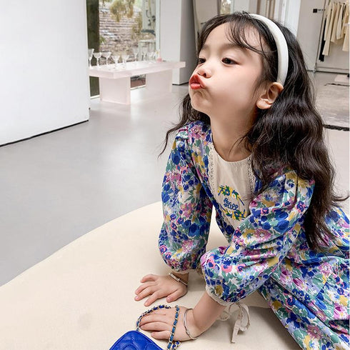 Children's Clothing Spring Floral Baby Korean Children's Foreign Style Girl Princess Dress