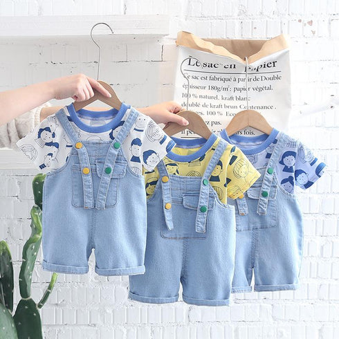 Children's Suspender Suit Cartoon Printing Design Suspender Suit