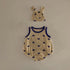 Sleeveless Love Jumpsuit Baby Fart Climbing Suit With Hat