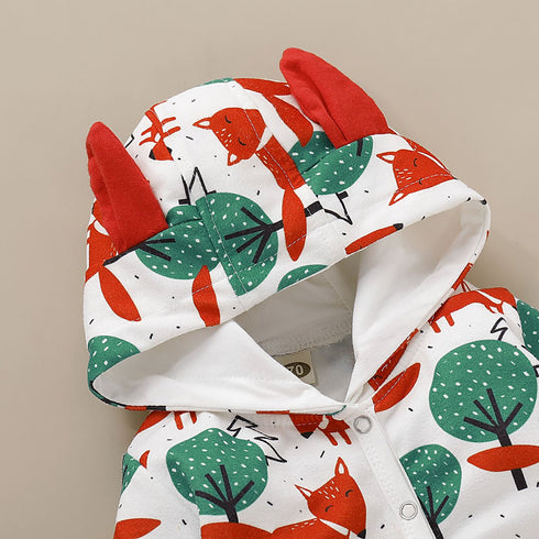 Autumn And Winter Cartoon Printed Baby Jumpsuit