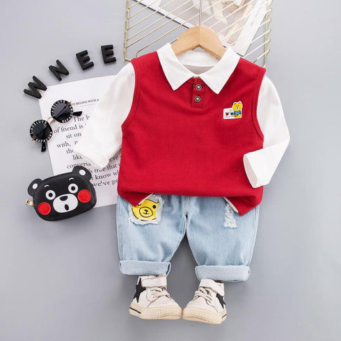 Spring and Autumn Children's Three-Piece Set