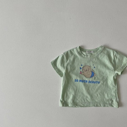 Sea Lion Round Neck Short Sleeve Simple T