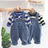 Baby's Backband Pants Set Striped T-shirt Children's Casual Jeans