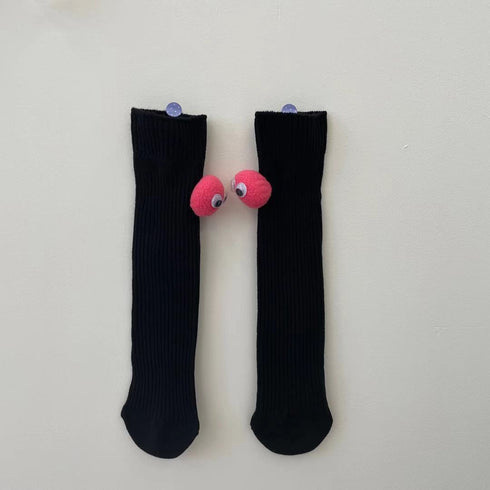 Big-eyed candy solid color socks
