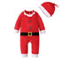 Santa Claus Long Sleeve Jumpsuit Hat Two-Piece Set