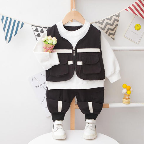 Boys spring and autumn sports three-piece set