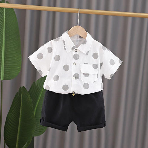 Children's summer boys short sleeve shorts suit