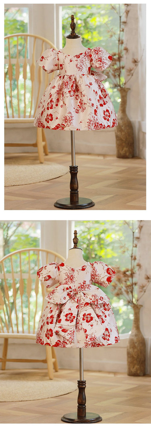 New Summer Girl's Birthday Dress Dress Girl's Jacquard Princess Dress