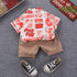 Boys short sleeve suit shirt short sleeve shorts two-piece set