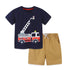 Children's Ambulance Pattern Short Sleeve Suit