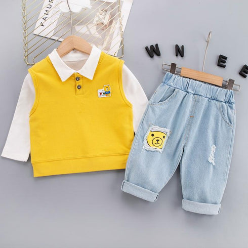 Spring and Autumn Children's Three-Piece Set