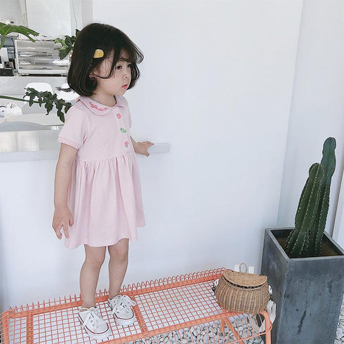 Girls' Dress 2022 Summer New Girls' Academic Skirt Cotton Princess Skirt