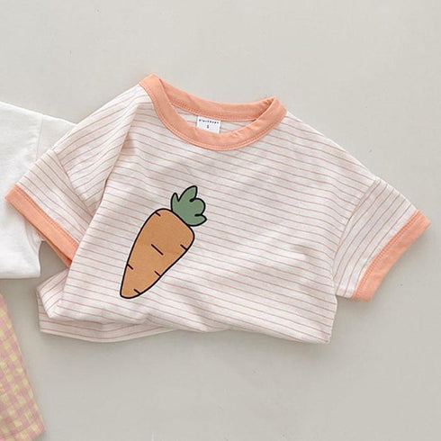 Refreshing Fruit Short Sleeve T-shirt Summer Carrot Loose Thin Cotton Soft Short Sleeve