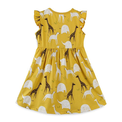 Summer girls cartoon giraffe dress