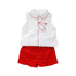 Girls Summer Embroidered Flamingo Vest Shorts Set