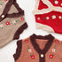 Infant's Knitted Embroidered V-Neck Vest Cardigan Jacket