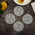 Hollowed Out Parallel Grid Coaster Round Waterproof And Anti-skid Geometric Meal Pad Bronzing Light Luxury Heat Insulation Table Pad