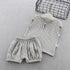 Summer girls boy's children's clothing cotton gauze two-piece set