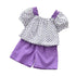 Girls Summer Two-Piece Short Sleeve Shorts Set
