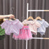 Round Neck T-Shirt Baby Short Sleeve Lady Gauze Skirt Two Piece Set