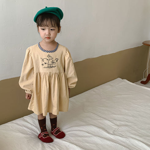 Spring and autumn children's corduroy skirt simple baby princess skirt