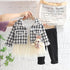 Lapel Small Fragrance Long Sleeve Three Piece Set Yarn Skirt Leggings Set