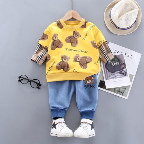 Children's Long Sleeve Sweatshirt Jeans Two-Piece Set