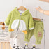 Autumn and winter children plus velvet hooded suit two-piece set