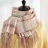 Fashion Plaid Scarf Sweet Cashmere Scarf Thickened Warm Shawl