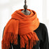 Solid color cashmere scarf fashion tassel scarf