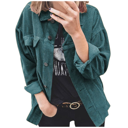 Corduroy Button Loose Shirt