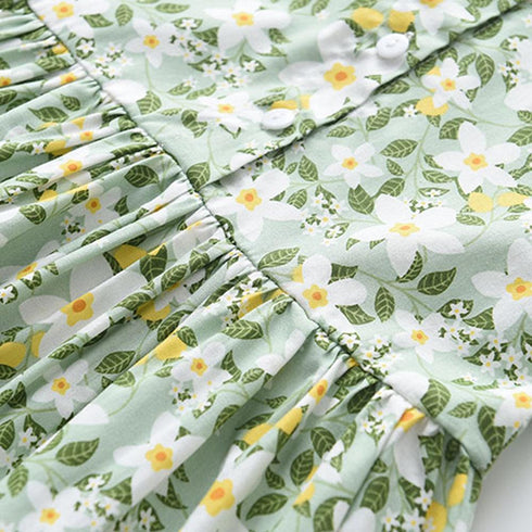 Summer Girl Stand Collar Fresh Floral Dress