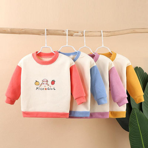 Baby pullover with velvet sweater