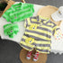 Boys' Handsome Lapel Wide Strip Short Sleeve Suit