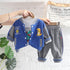 Spring and Autumn Boys Sports Baseball Suit Set of Three