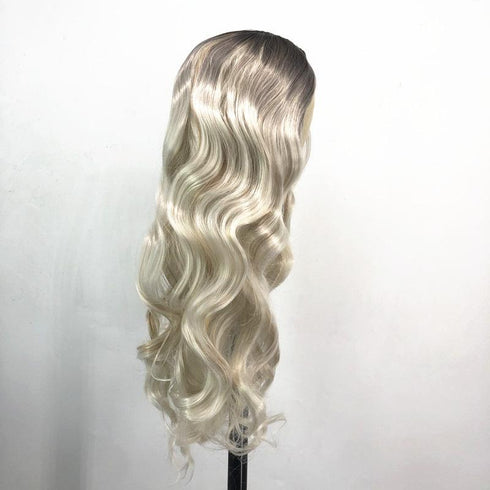 Fashion chemical fiber high temperature silk gradient long curly hair wig headgear