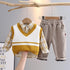 Autumn and winter boys sweater waistcoat three-piece suit