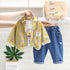 Spring and Autumn Boys Shirt Long Sleeve Three-Piece Set